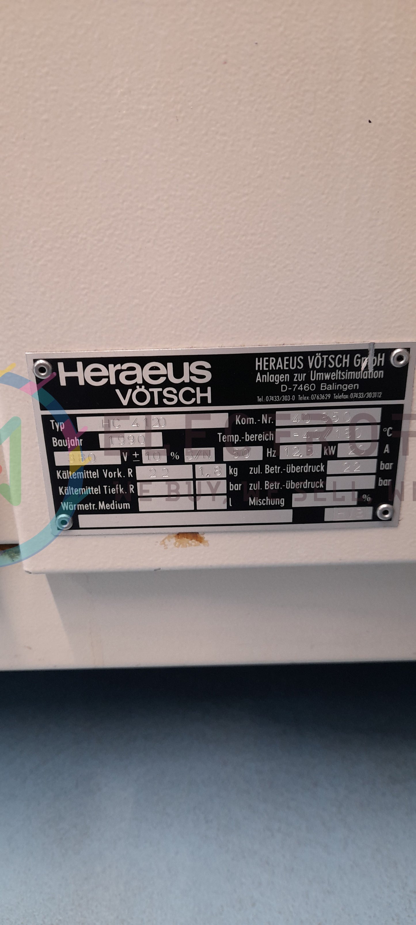 HERAEUS HC4120 climate chamber, vintage 1990