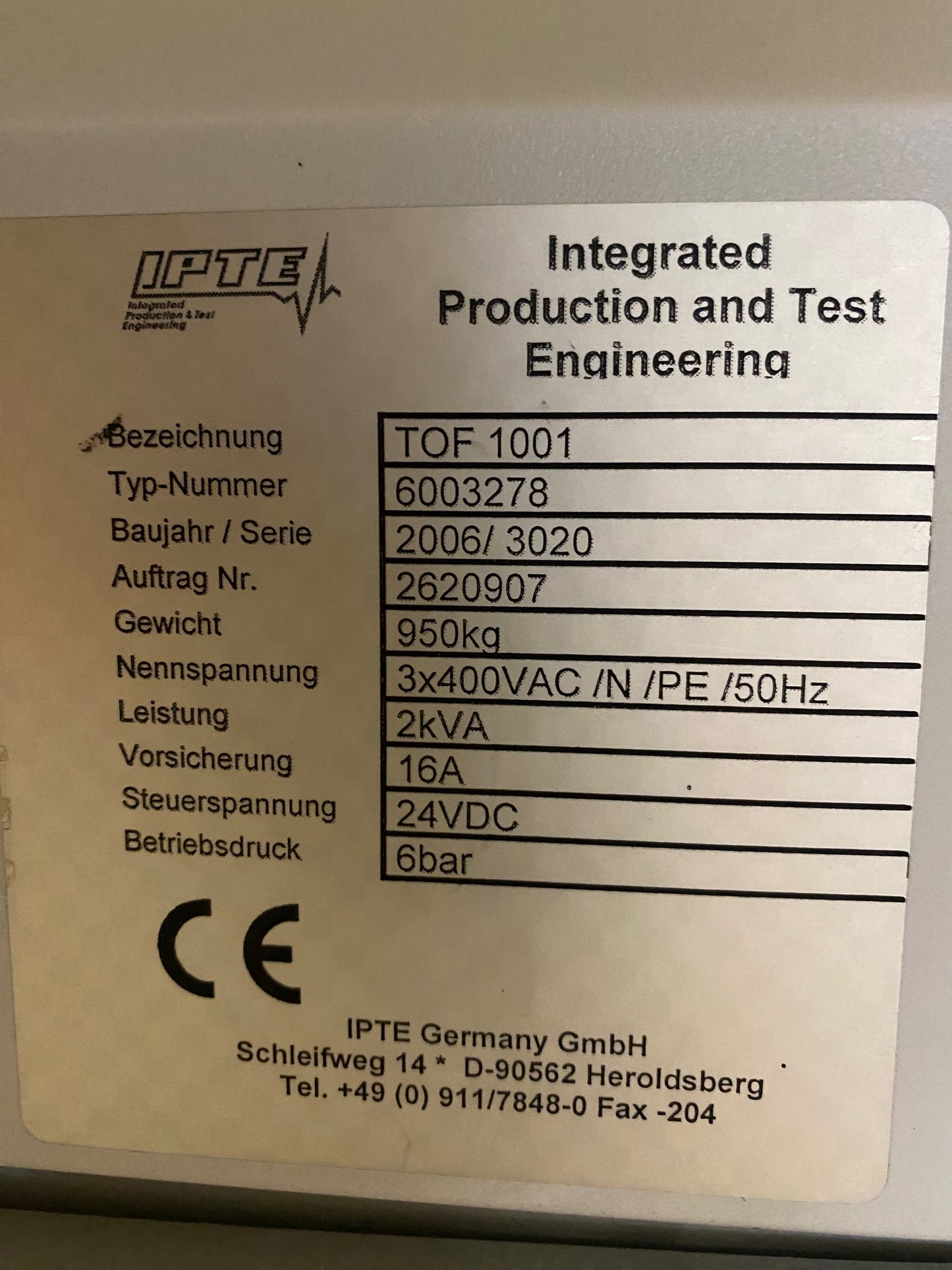 IPTE TOPF1001, annata 2006