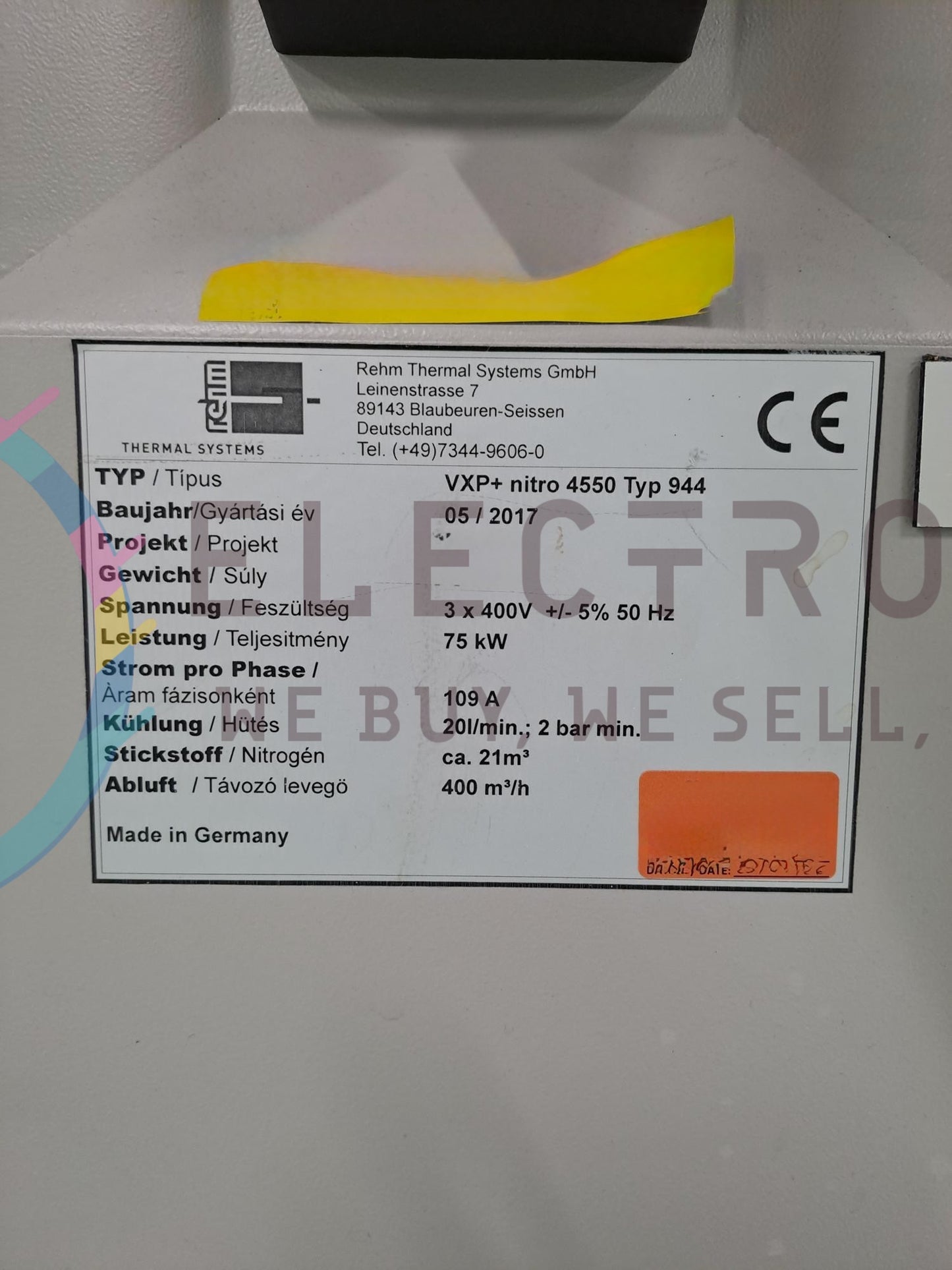 REHM VXP+ 4550 Typ 944, vintage 2017, reflow oven