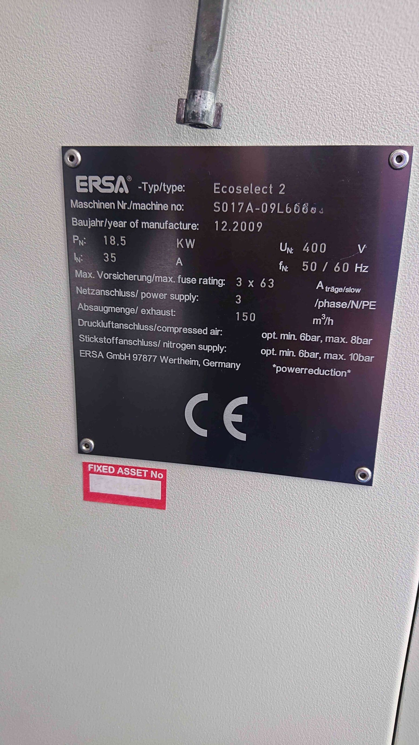 ERSA Ecoselect 2, vintage 2009 SOLD