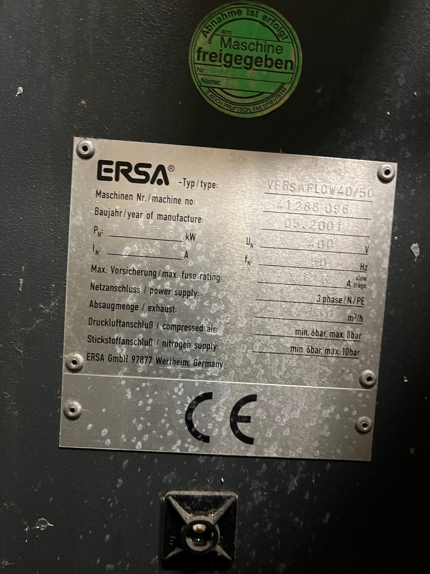 ERSA VERSAFLOW 40/50, vintage 2001