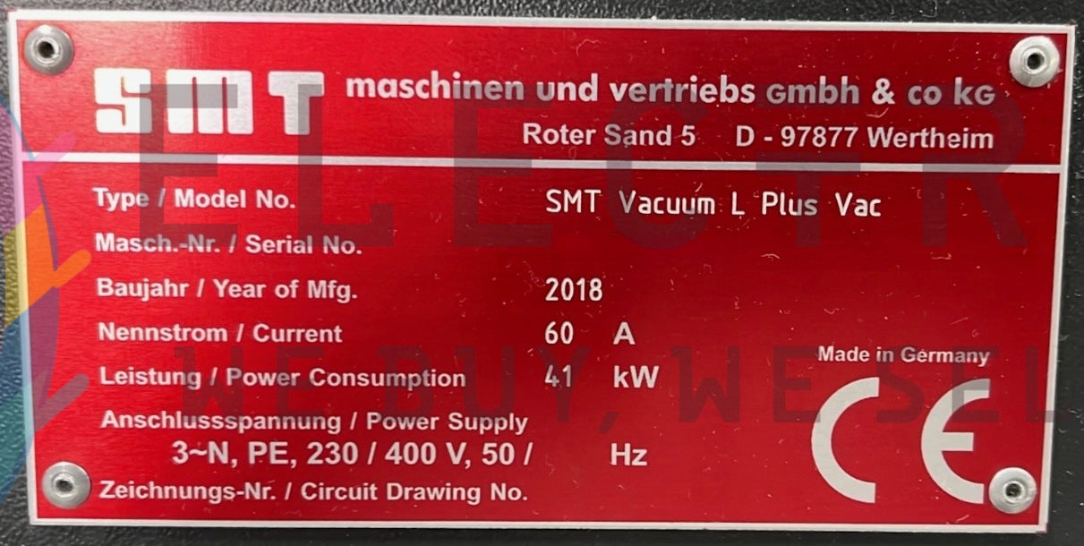 SMT L Plus, vacuum reflow oven, vintage 2018