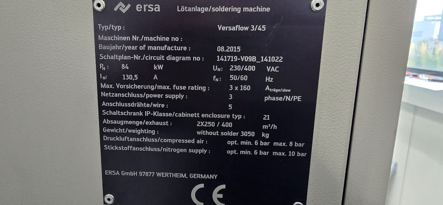 ERSA 3/45, vintage 2015, selective soldering machine SOLD