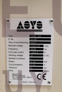 ASYS TRM03 inspection conveyor, vintage 2012&2016