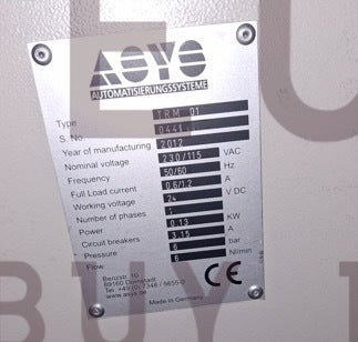 ASYS TRM01, vintage 2012, conveyor